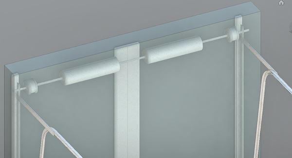 Details of the interior of the Rvit technical drawing for a Garaga commercial garage door, showing the location of the wood frame, springs, etc.